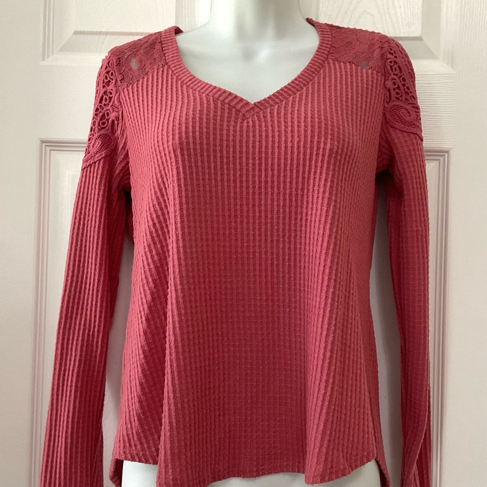 Rose V-Neck Knit Sweater